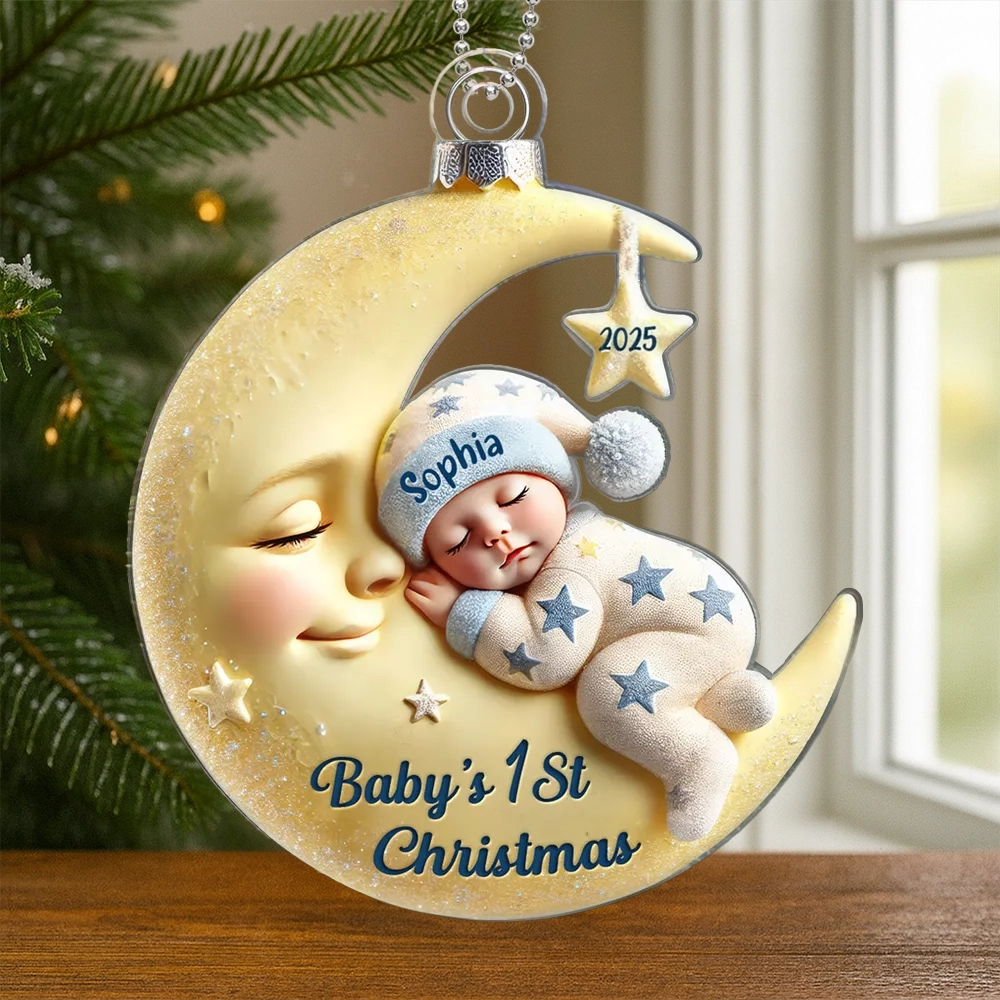 Baby's 1st Christmas Acrylic Ornament – Personalized Baby Keepsake Gift