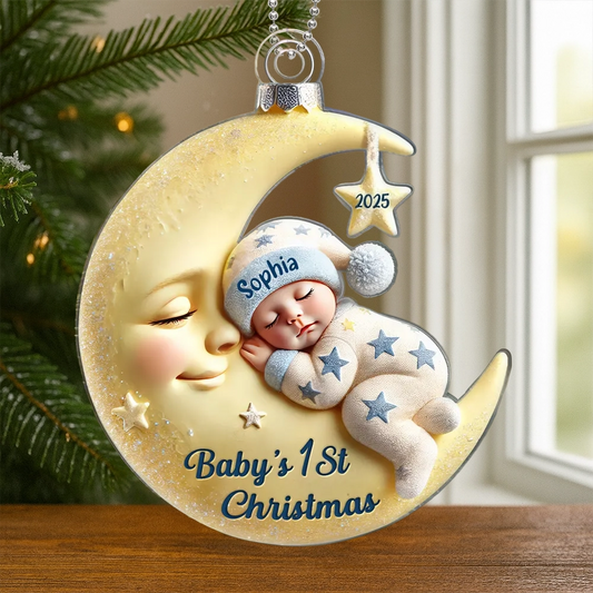 Baby's 1st Christmas Acrylic Ornament – Personalized Baby Keepsake Gift