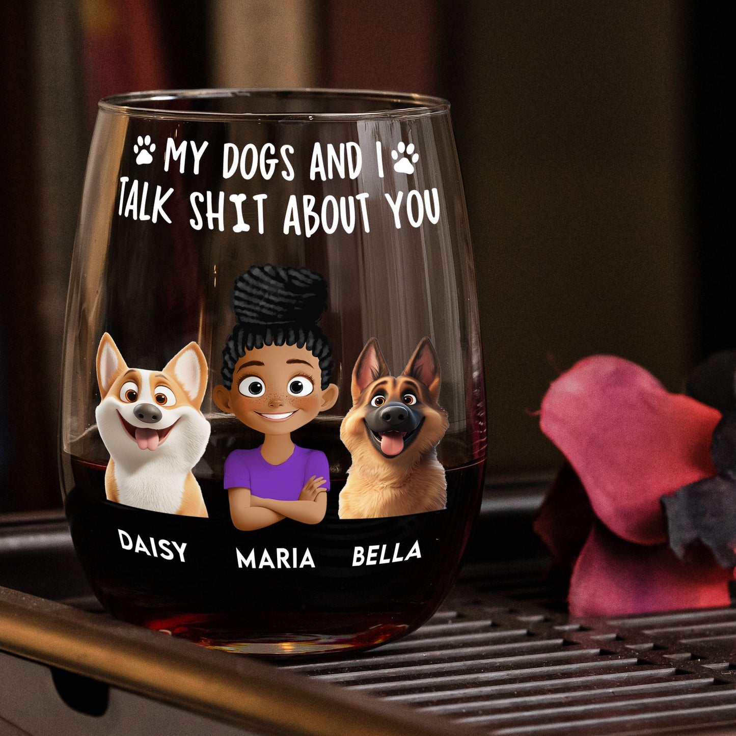 Personalized Dog Lover's Wine Glass – A Heartfelt Gift for Dog Moms