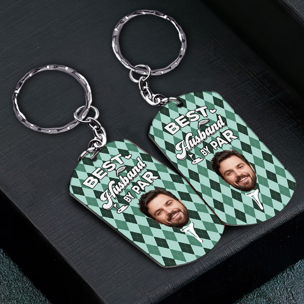 Best Dad By Par - Golf gift for dad, him, boyfriend, husband, grandpa - Personalized Stainless Steel Keychain