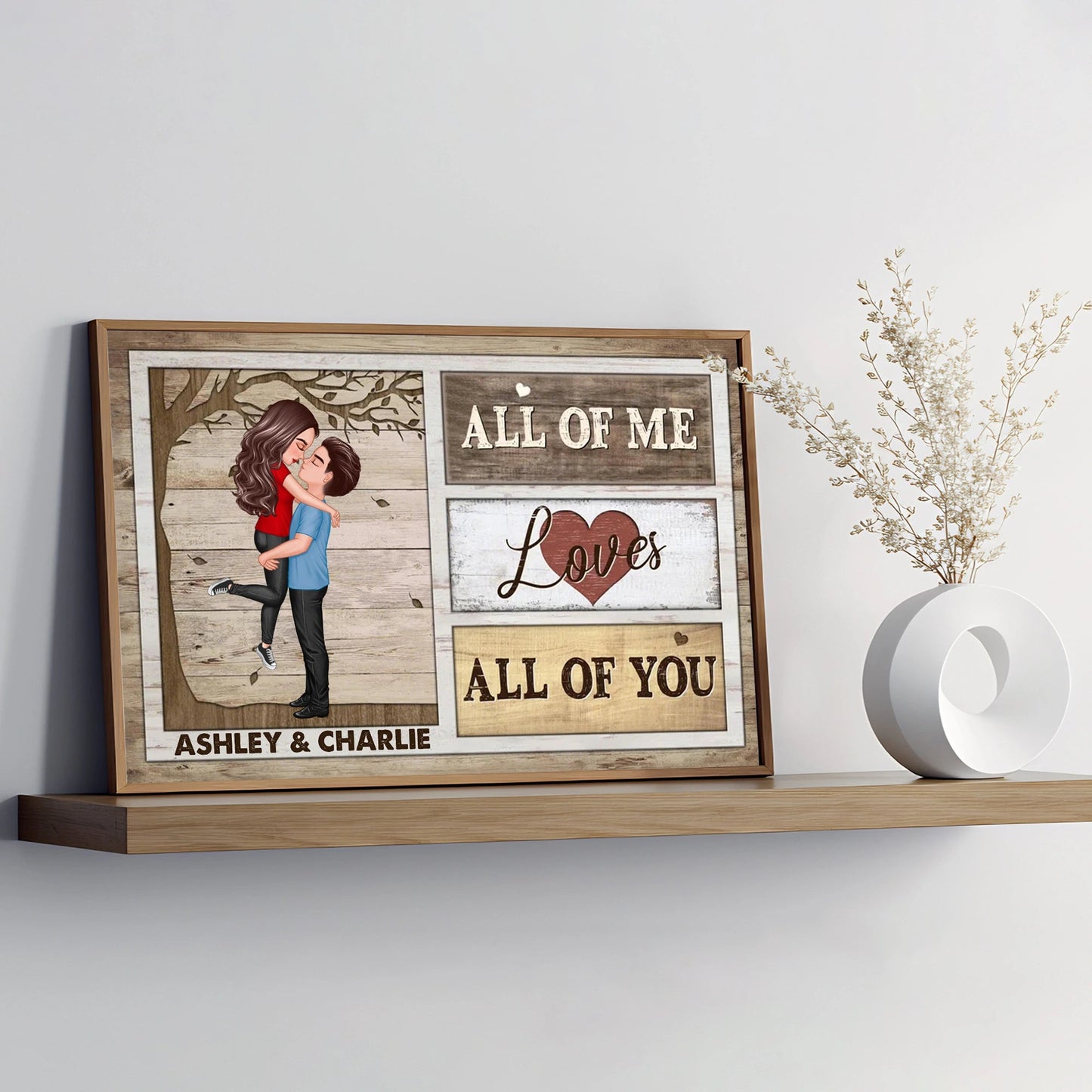 Custom Couple Poster All Of Me Loves All Of You Modern Romantic Wall Art Unique Gift For Anniversary Birthday Or Christmas