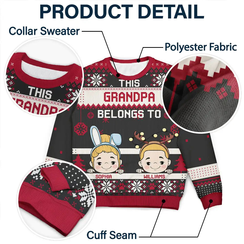 Personalized Christmas Printed Sweatshirt for Grandma, Cute Grandkids Cartoon, Cozy Holiday Keepsake, Unique Family Gift