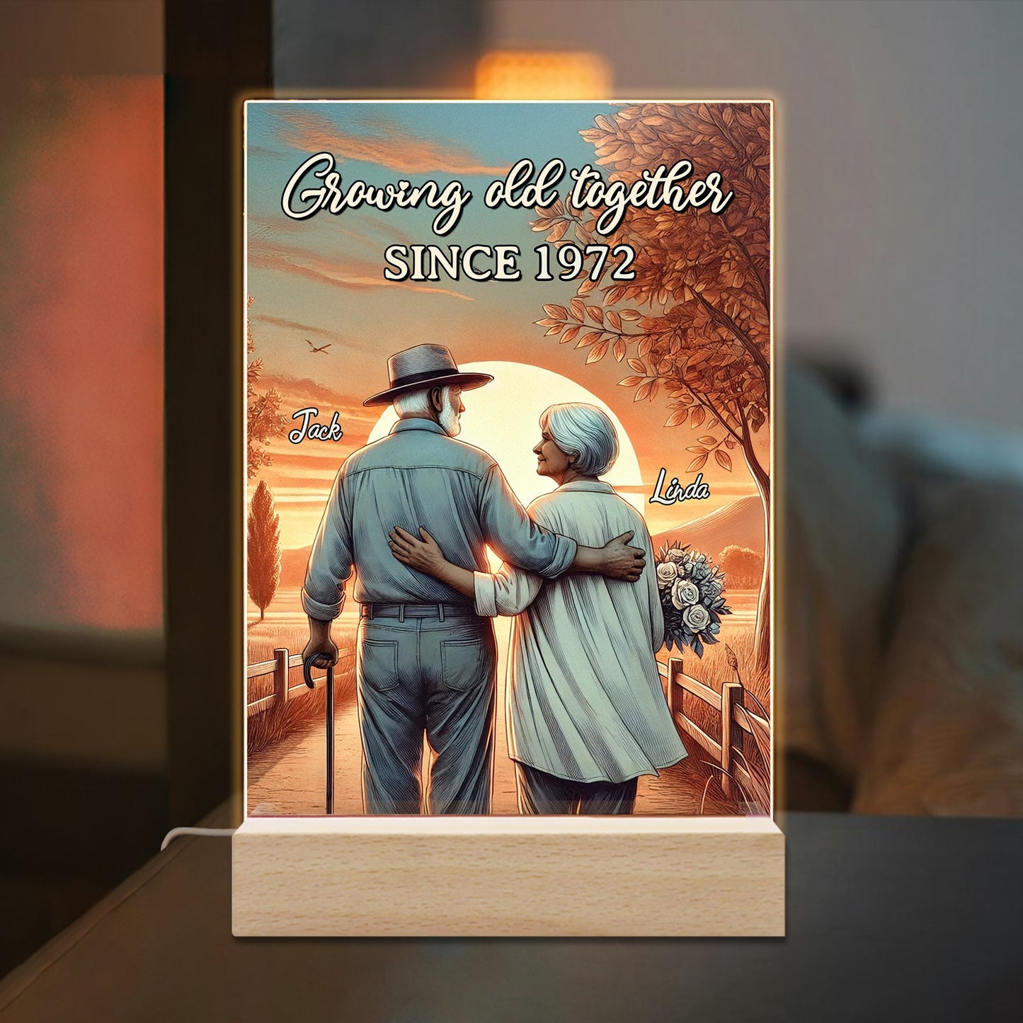 Personalized "Growing Old Together" Plaque - Custom Anniversary Gift for Couples