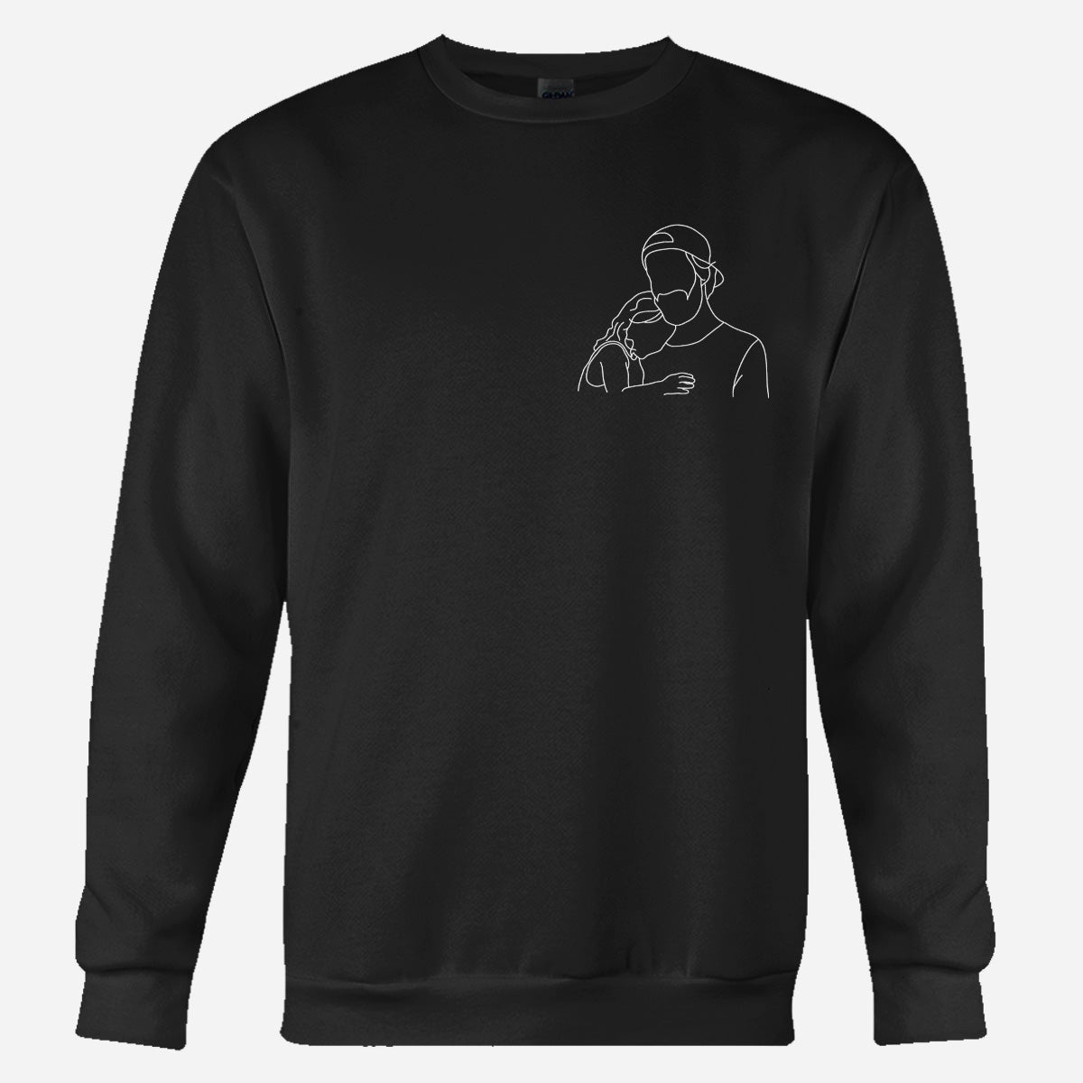 Custom Line Art - Personalized Father Embroidered Sweater