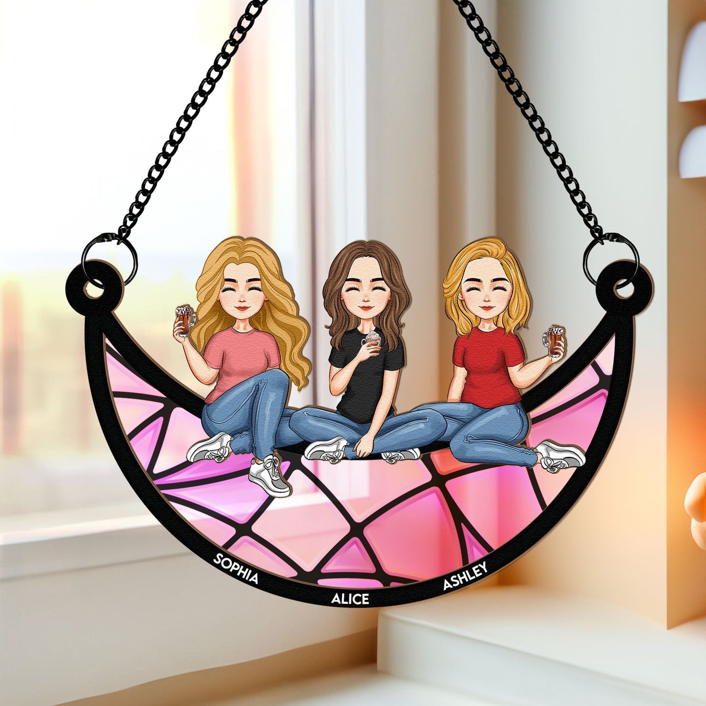 Perfect Gift for Friends – "You & Me, Best Friends Forever" Custom Wood and Acrylic Layered Ornament