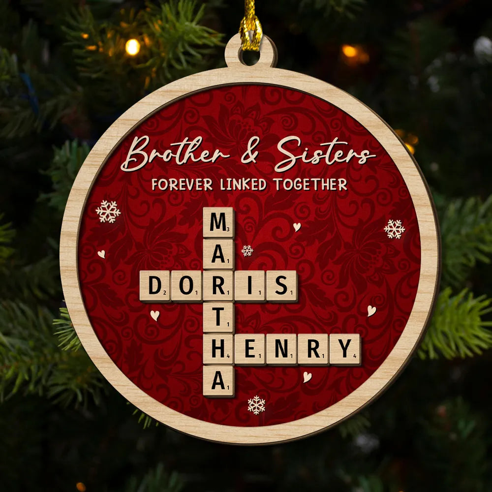 2-Layer Wooden Ornament – rustic red style with snowflakes, heartwarming Christmas gift for family and friends