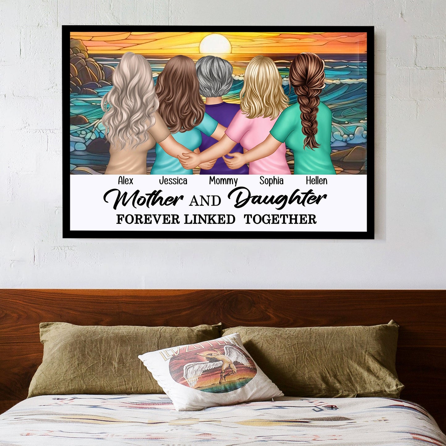 'Forever Linked Together' Mother-Daughter Sunflower Poster - Perfect Keepsake for Mom