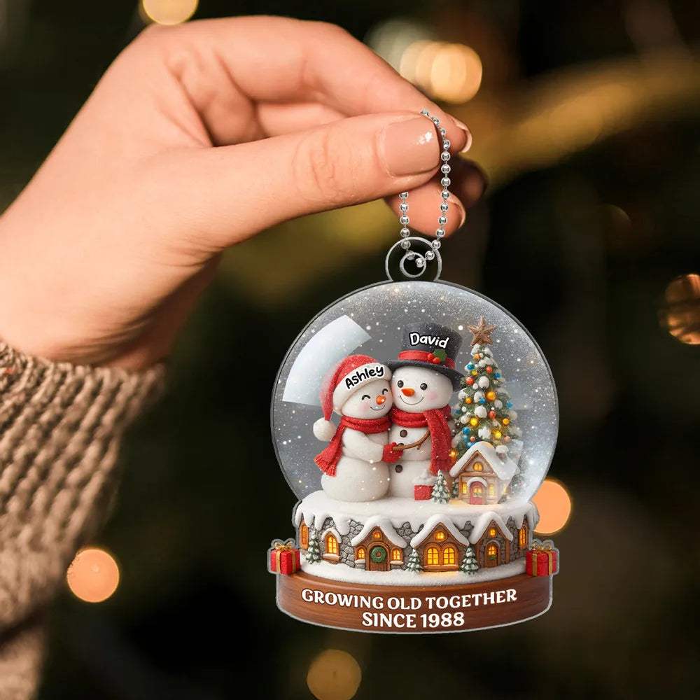 Christmas Snow Globe Acrylic Ornament | Romantic Holiday Décor | Thoughtful Gift for Couples
