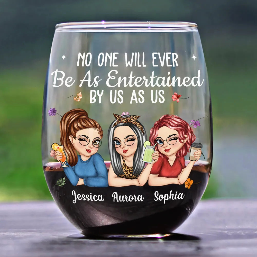 Best Friend Wine Glass – Fun Cartoon Design, Perfect Gift for Your Bestie