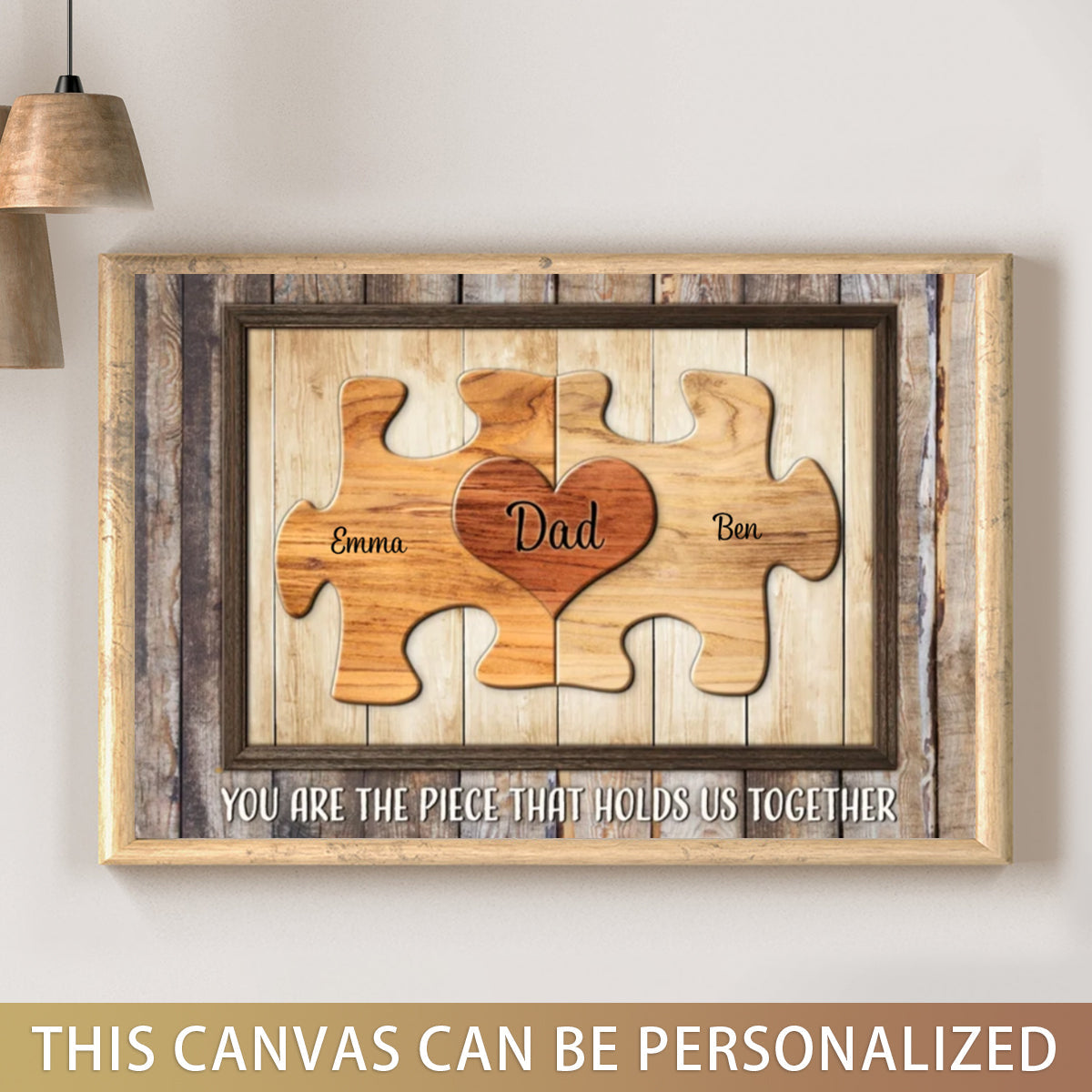 Personalized Dad Puzzle Poster Wall Art You Are The Piece That Holds Us Together Unique Father's Day Gift