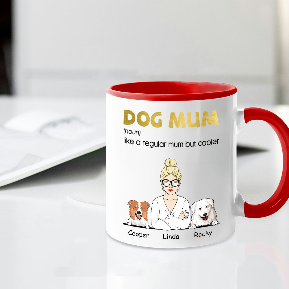 Custom Dog Mum Mug – 'Like a Regular Mum But Cooler' Personalized Ceramic Coffee Mug – Ideal Gift for Dog Mums