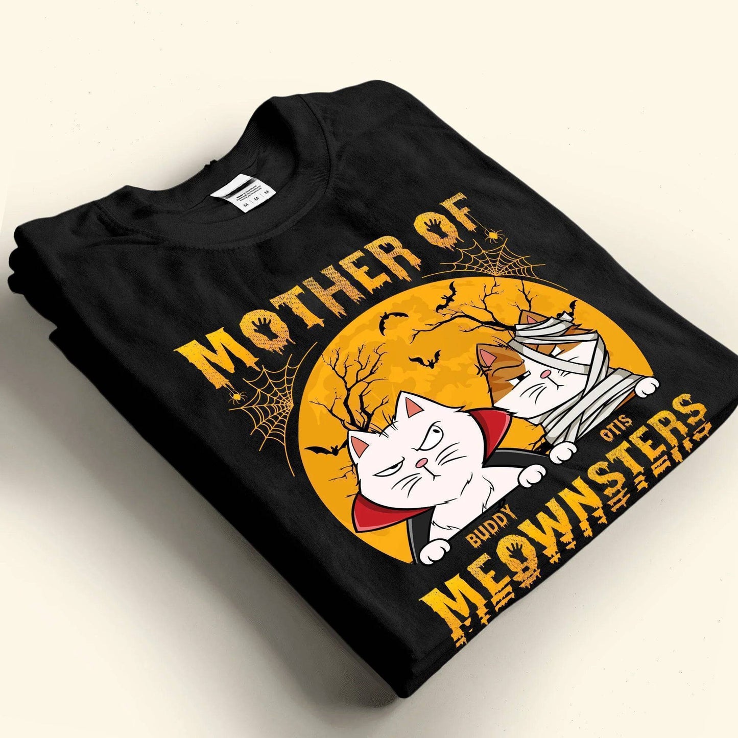 Personalized Custom T-shirt/Sweatshirt/Hoodie, Mother Of Meownsters - Halloween Gift For Cats Lovers, Yourself