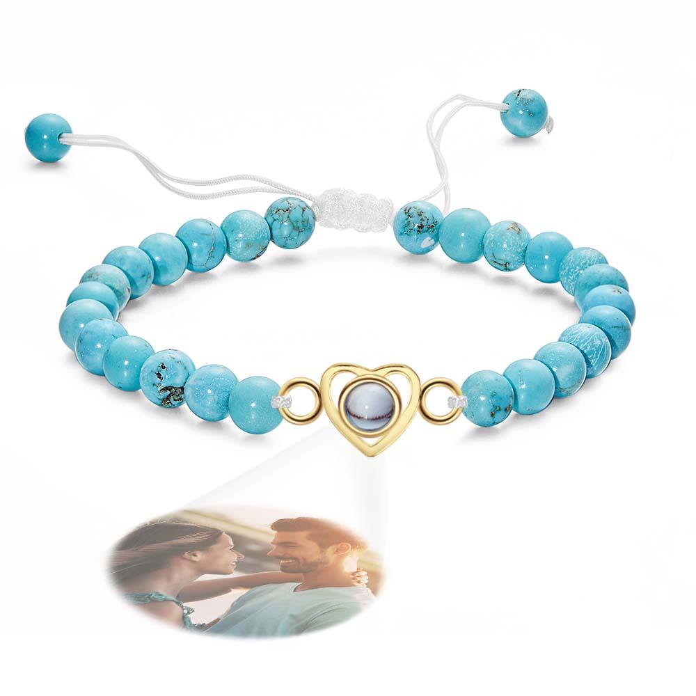 I Love You - Personalized Couple Photo Projection Beads Heart-Shaped Bracelet