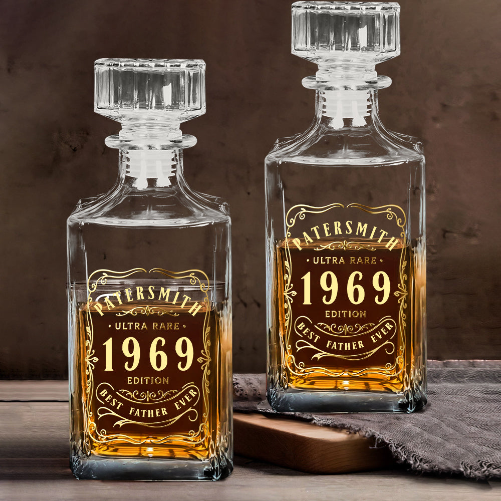 Best Gift For Wiskey Bourbon Cognac... Loving Dad Husband.... - Personalized Whisky Whiskey Decanter Set