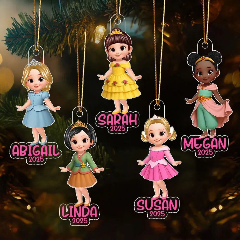 Cute Girl Themed Acrylic Ornament – Customizable Christmas Decoration for Kids