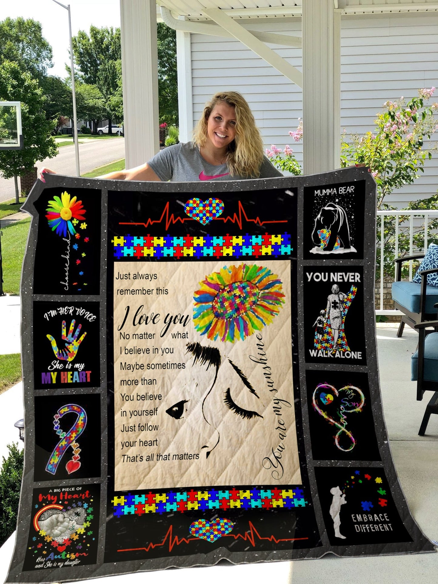 Autism Just Always Remember This I Love You - Autism Awareness Quilt 0921