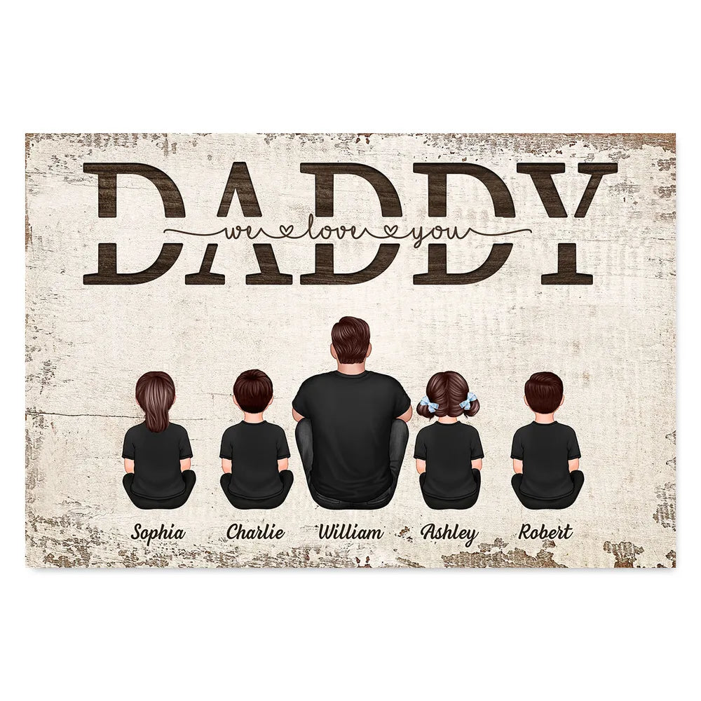 "Dad, We love you" – Personalized Poster for Father's Day – A Unique Family Gift for Dad