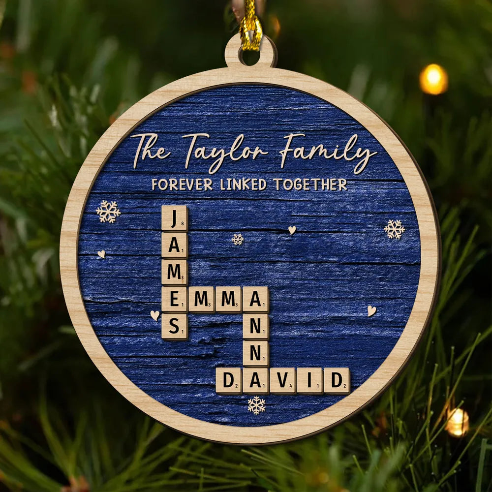 2-Layer Wooden Ornament – rustic red style with snowflakes, heartwarming Christmas gift for family and friends