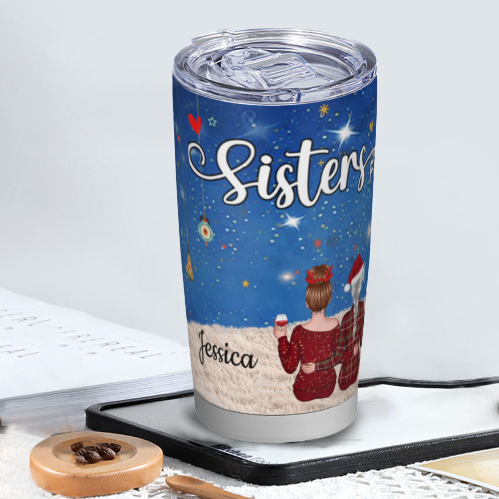 Sisters Forever - Personalized  Cup, Poster,  Ornament, Keychain, Blanket or Plaque - A Heartfelt Gift for Your Best Friend or Sister