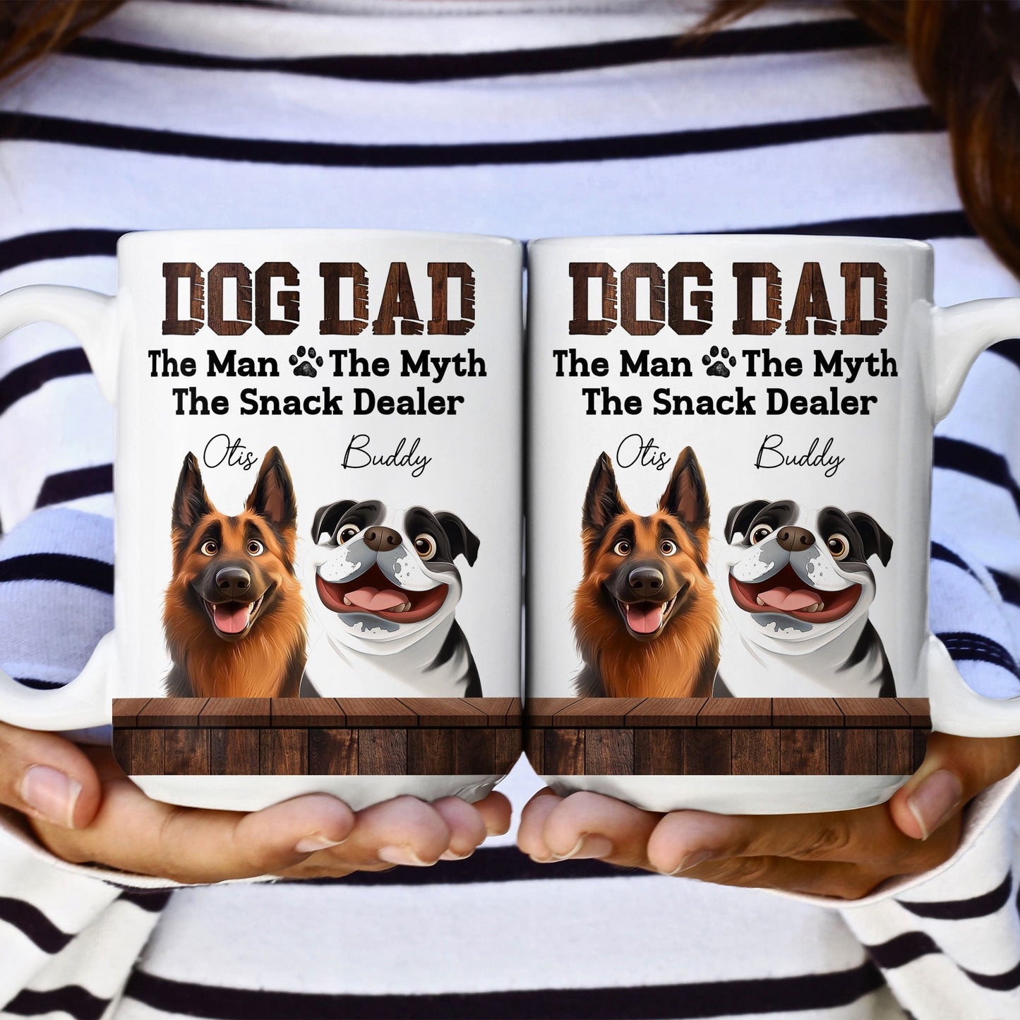 Must-Have Mug for Dog Dads - Custom White Ceramic Mug - Ideal Gift for Couples, Families on Valentine’s or Father’s Day
