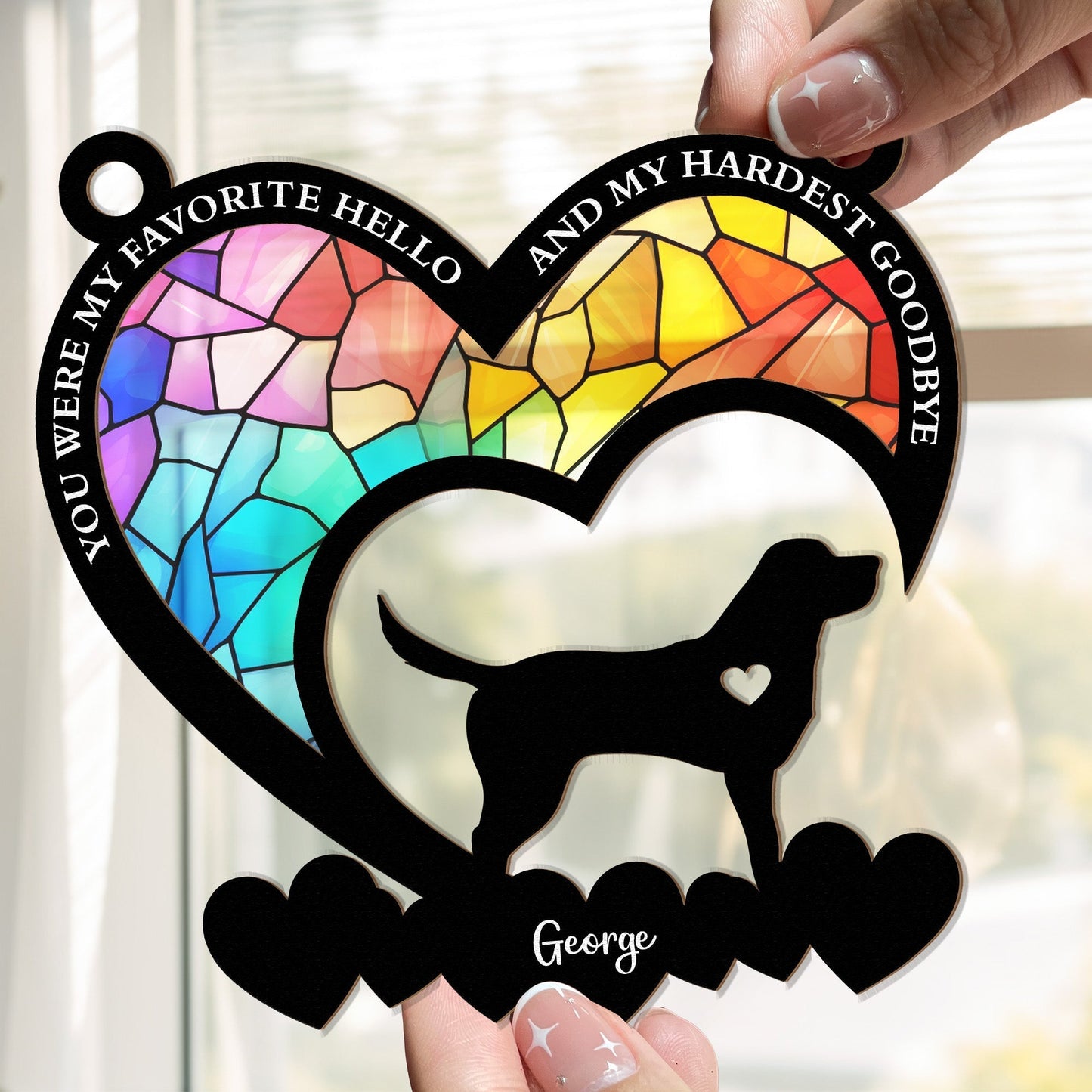You Were My Favorite Hello – Dog Memorial Wood and Acrylic Layered Ornament