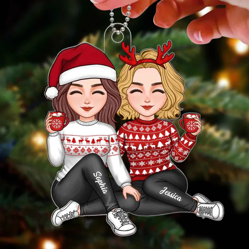 Christmas Acrylic Ornament for Sisters, Personalized Holiday Keepsake, Warm and Heartfelt Gift for Her