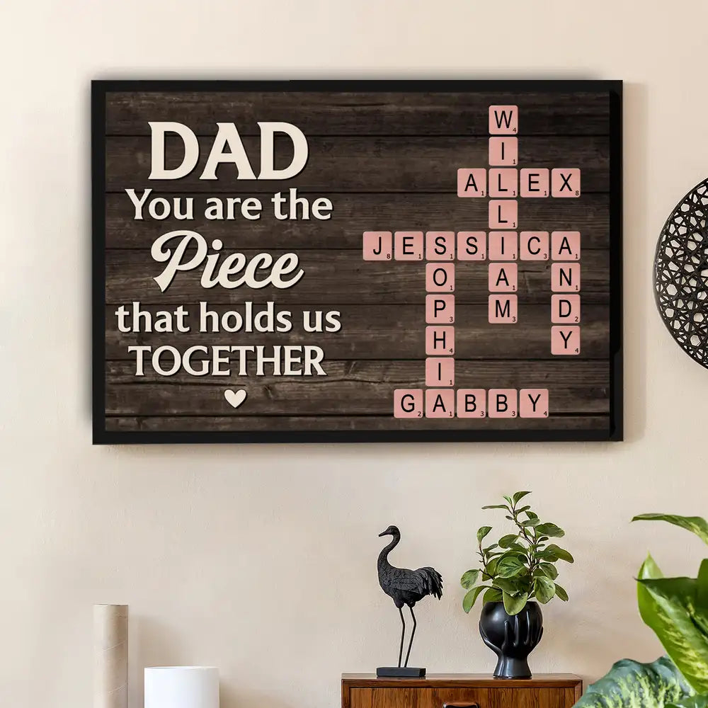 "You Hold Us Together" - Custom Scrabble Poster for Dad – Father's Day Gift