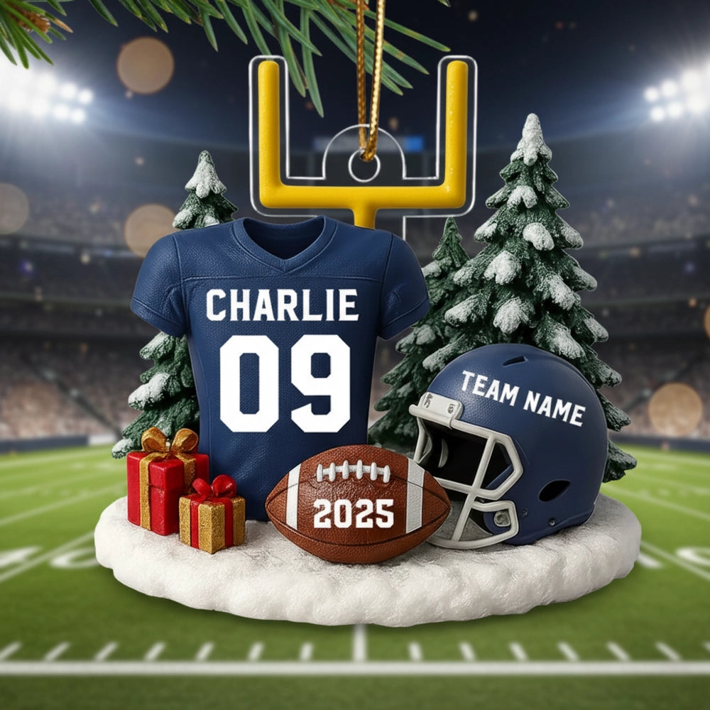American Football Acrylic Ornament – Perfect Holiday Gift for Football Lovers, Football Team