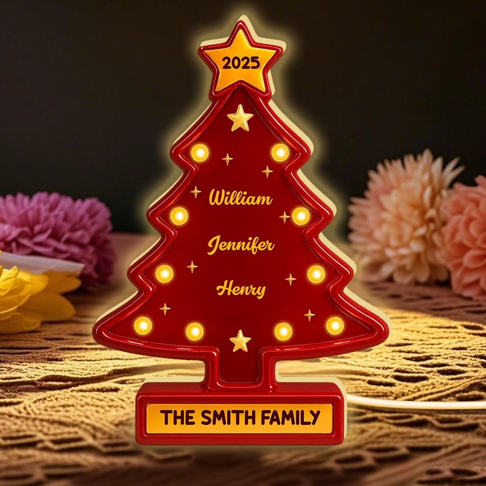 Acrylic Light Box Christmas Tree — warm glowing tabletop décor for family gatherings, customizable look, holiday-ready, perfect gift for home and friends