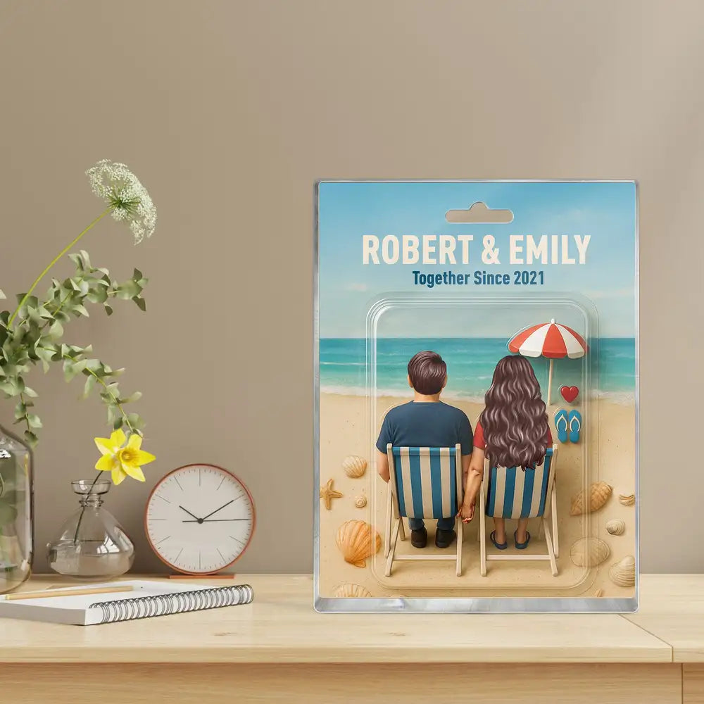 Personalized Acrylic Plaque – Beach Scene Gift for Couples