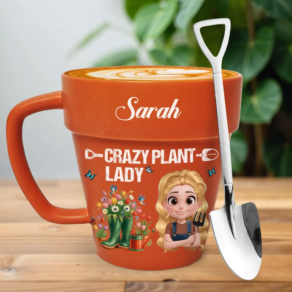 Crazy Plant Lady Personalized Plant Pot Mug – Cute Custom Gift for Gardeners