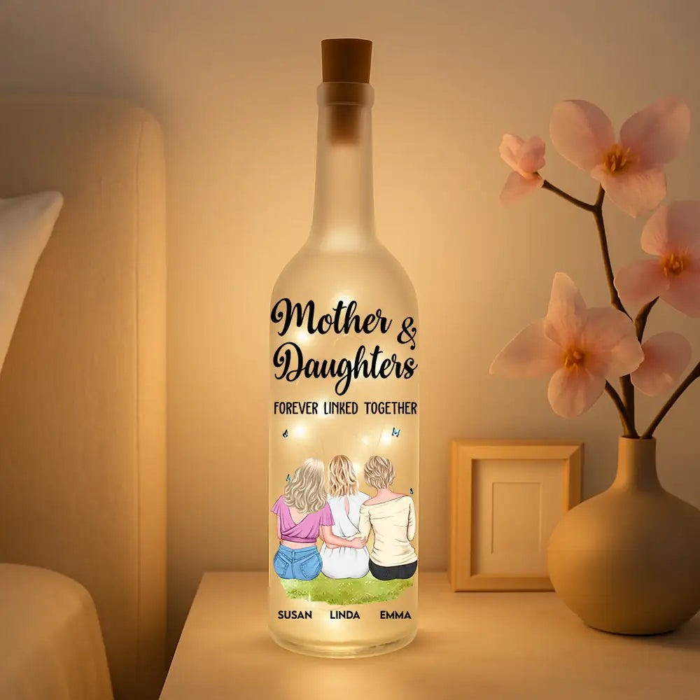 Custom Hugging Figures Bottle Lamp – Mother and Child Forever Bonded Light-Up Gift
