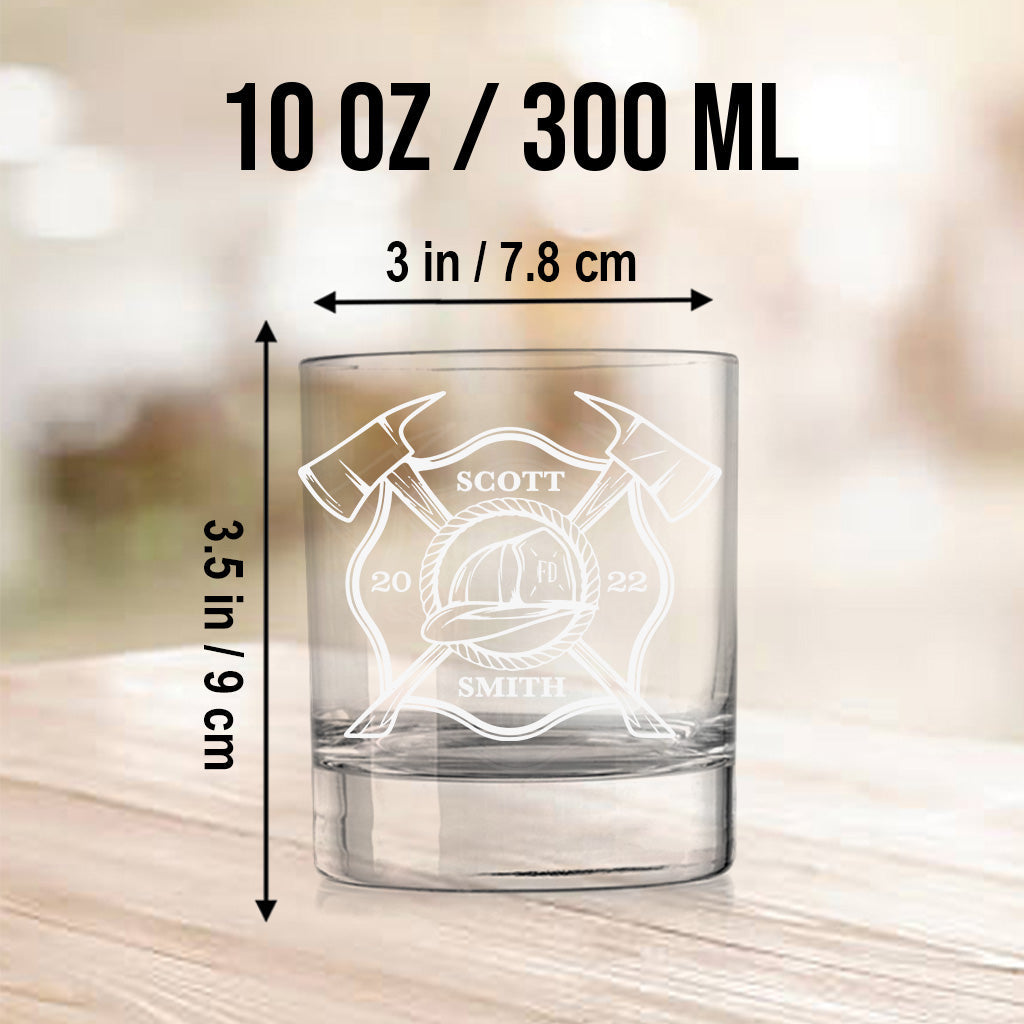 Firefighter Life - Personalized Firefighter Rock Glass
