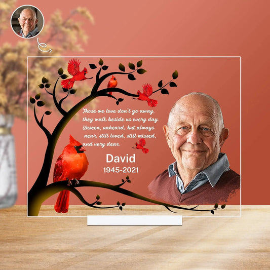 Memorial Plaques for Loss of Loved One - Bereavement Gifts, in Memory of Loved One Gifts - Personalized Memorial Acrylic Photo Plaques