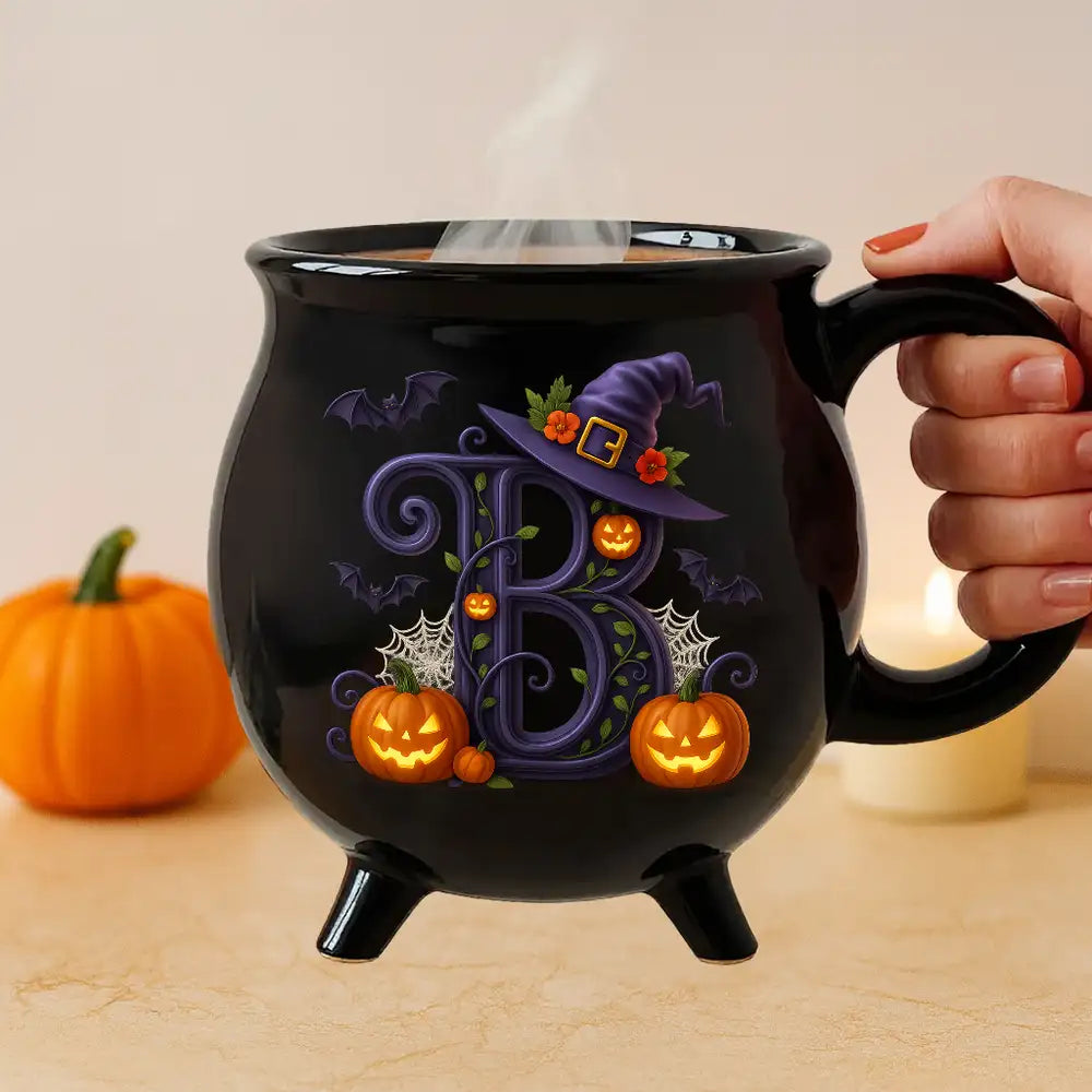 Halloween Ceramic Cauldron Mug, High Clarity, Gift for Friends & Family
