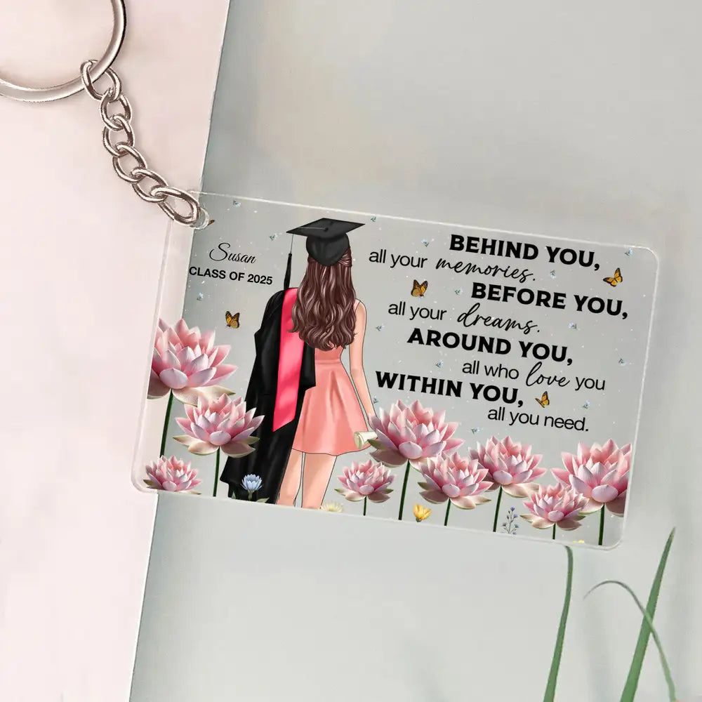 Floral Acrylic Graduation Keepsake for Class of 2025, Inspirational Gift for Her or Him