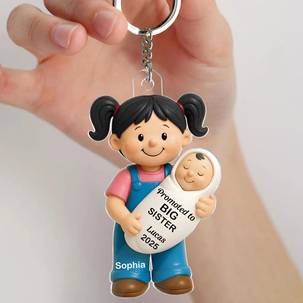 Big Sister Big Brother and New Baby Acrylic Ornament, sweet sibling hug, Christmas tree keepsake, heartwarming décor, a thoughtful gift for growing families