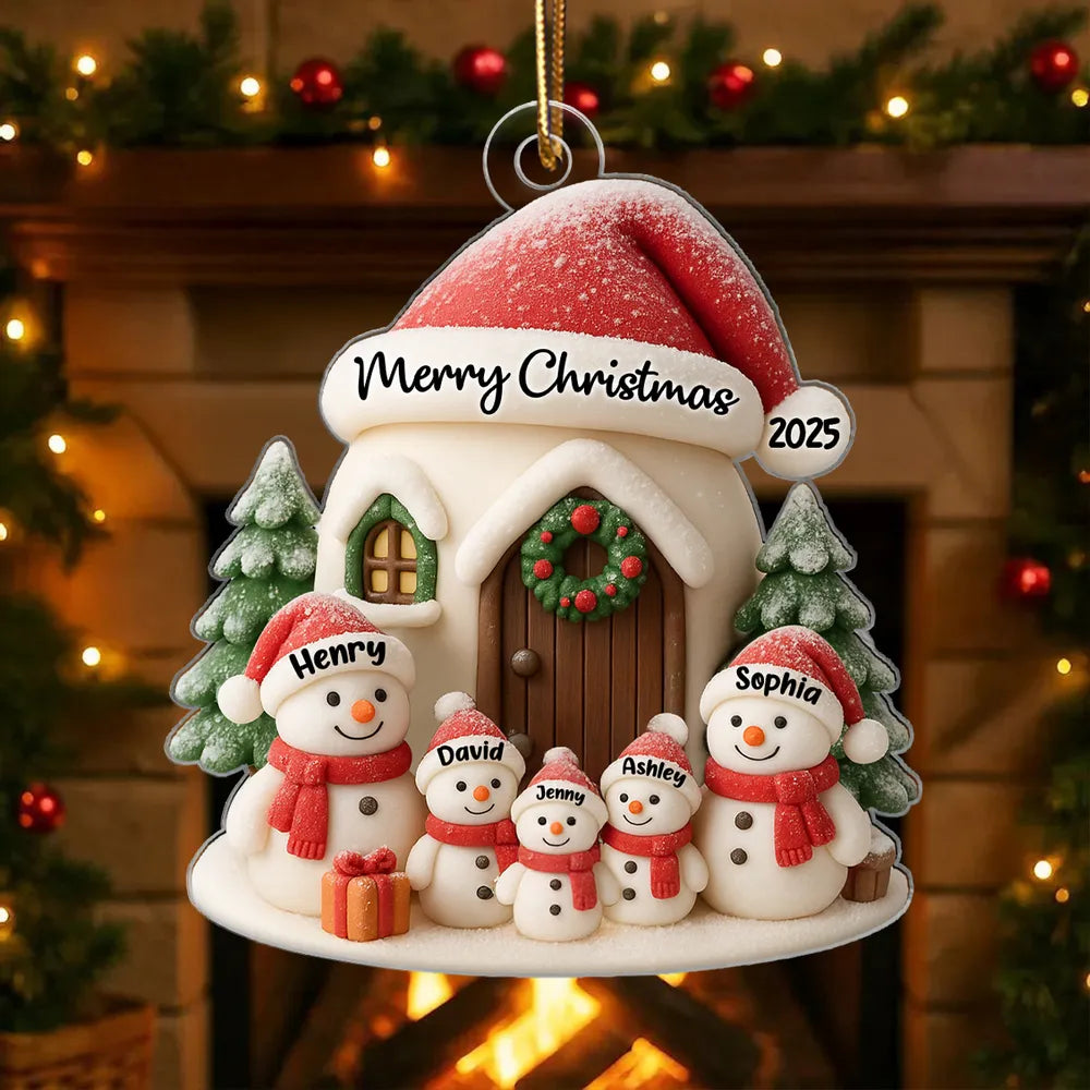 Festive Snowman Family Acrylic Ornament for Personalized Holiday Decoration, Warm Christmas Spirit, Ideal Gift for Loved Ones