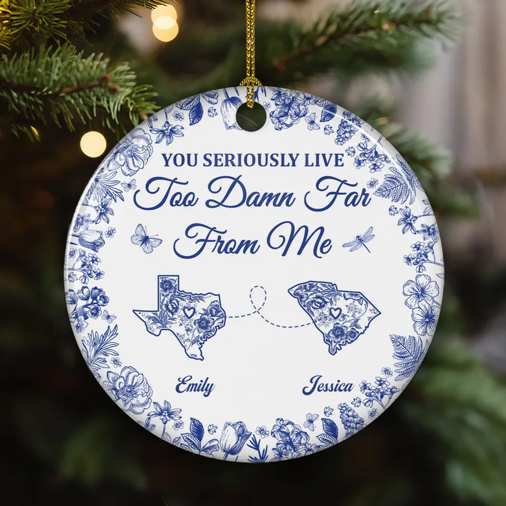 Friendship Across Distance Ceramic Ornament Sisters Meaningful Gift