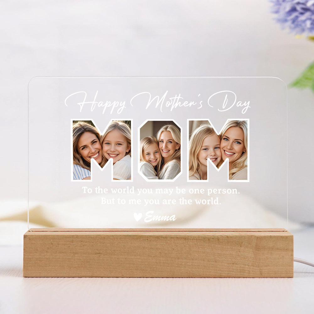 Personalized LED Mother’s Day Plaque with Custom Photo & Text
