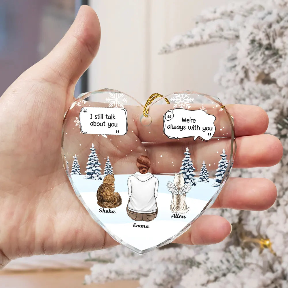 Personalized Crystal Heart Pet Memorial Ornament