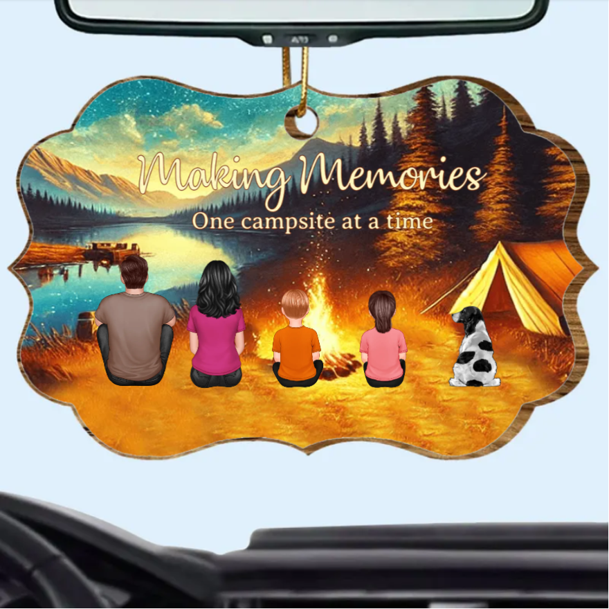 Making Memories Around the Campfire - Personalized Carhanger, Keychain, Poster or Canvas, Plaque, Wallet Card - Unique Family Camping Gift