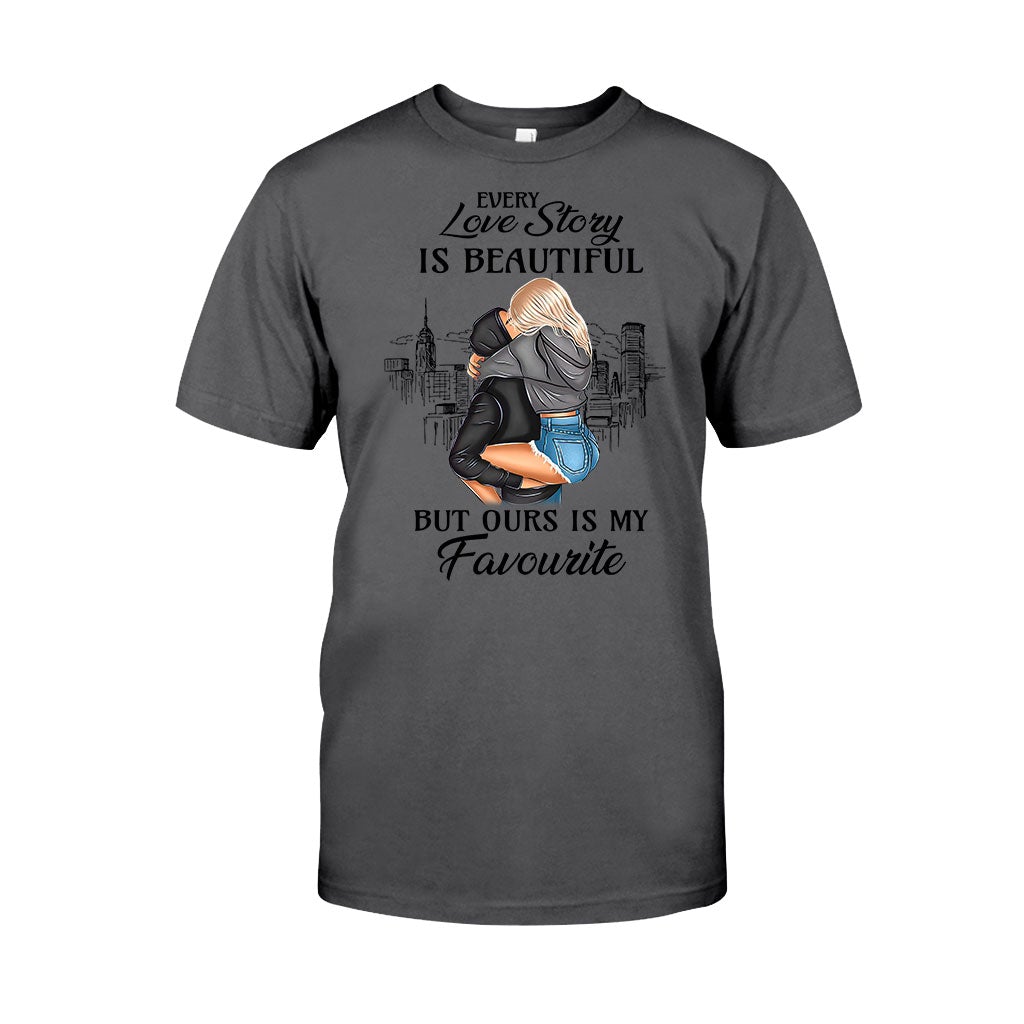 Every Love Story Is Beautiful But Ours Is My Favourite - Personalized Couple T-shirt and Hoodie