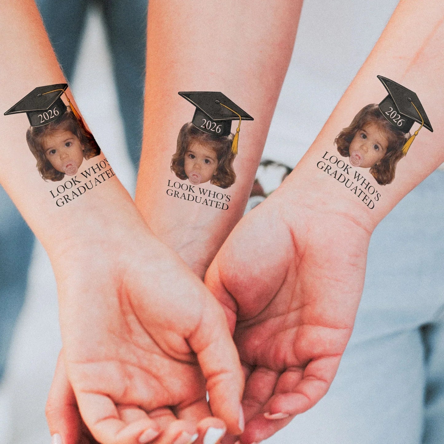 Custom Graduation Tattoo Paper for a Fun Group Celebration, Look Who's Graduated Photo Tattoo, Unique Gift