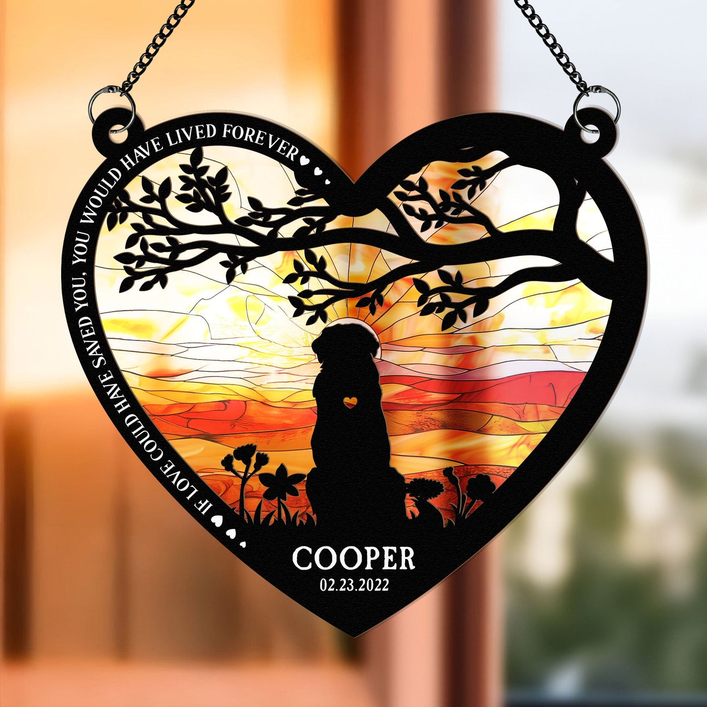 You Left Paw Prints on My Heart – Pet Memorial Ornament with Custom Name and Date