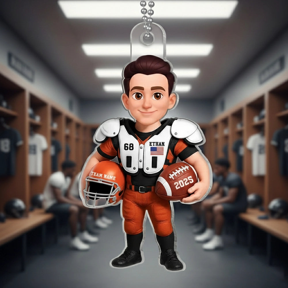 Football Player Acrylic Ornament – Sporty Boy Design, vivid print with premium texture, a perfect gift for athletes and fans