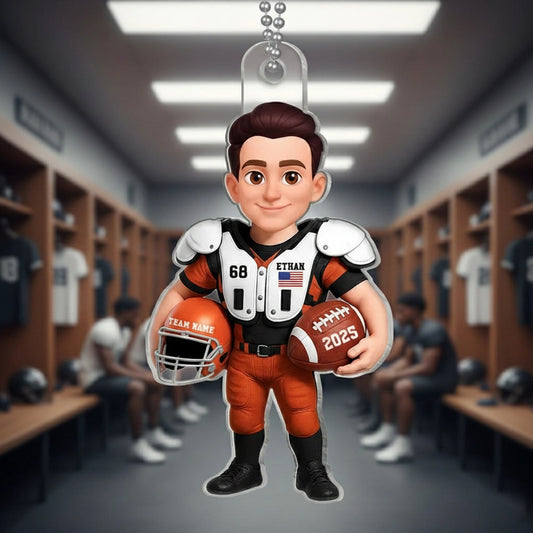 Football Player Acrylic Ornament – Sporty Boy Design, vivid print with premium texture, a perfect gift for athletes and fans