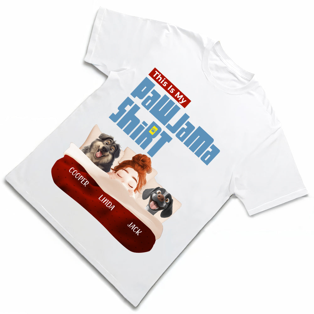 Custom Pawjama Shirt for Couples – Featuring Pets and Their Names, Ideal for Valentine’s Day or Special Occasions, Available in Classic Tee, Women Tee, Hoodie, and Sweatshirt