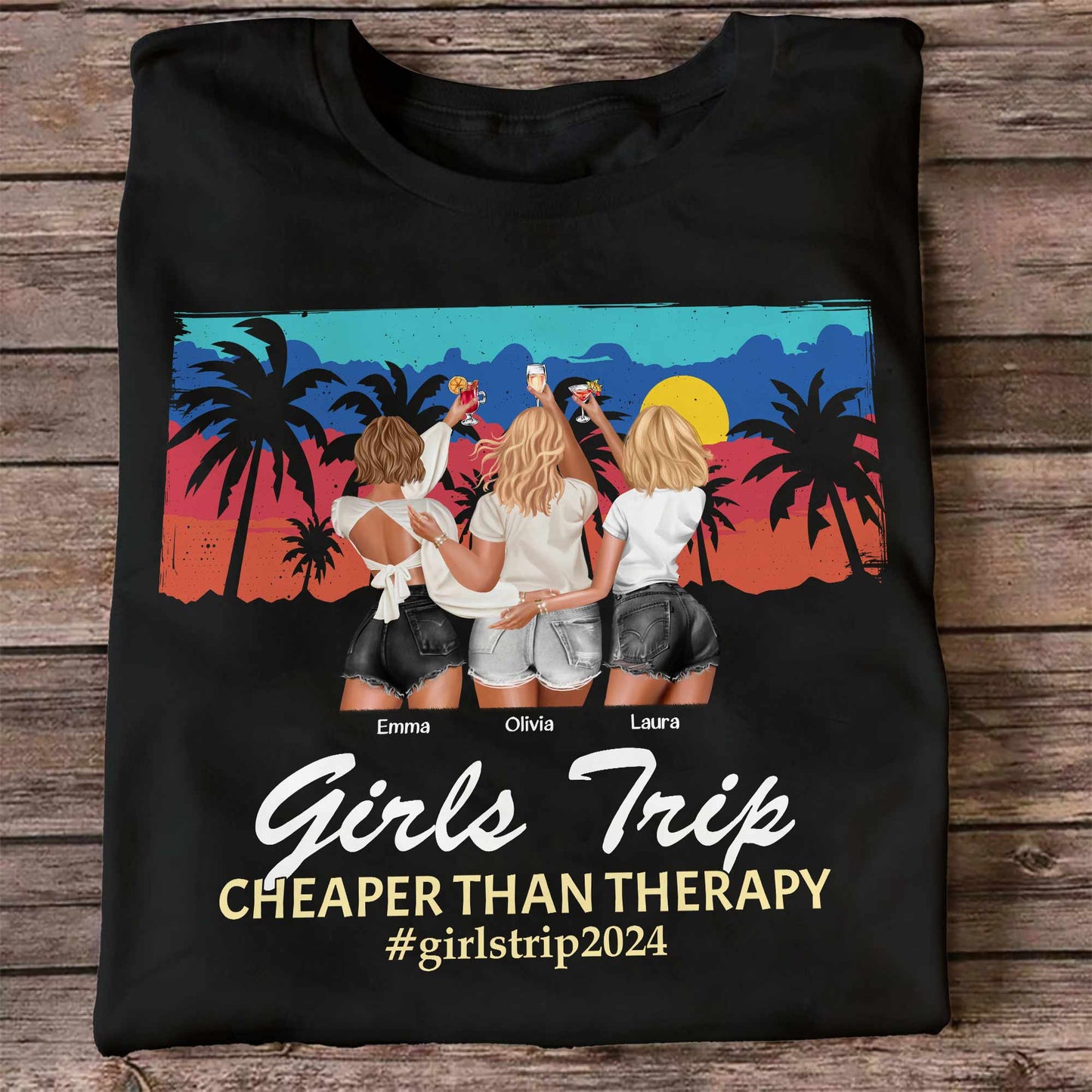 Girls Trip Classic Tee with Sunset Beach Vibes, Fun Style and Perfect Gift for Friends