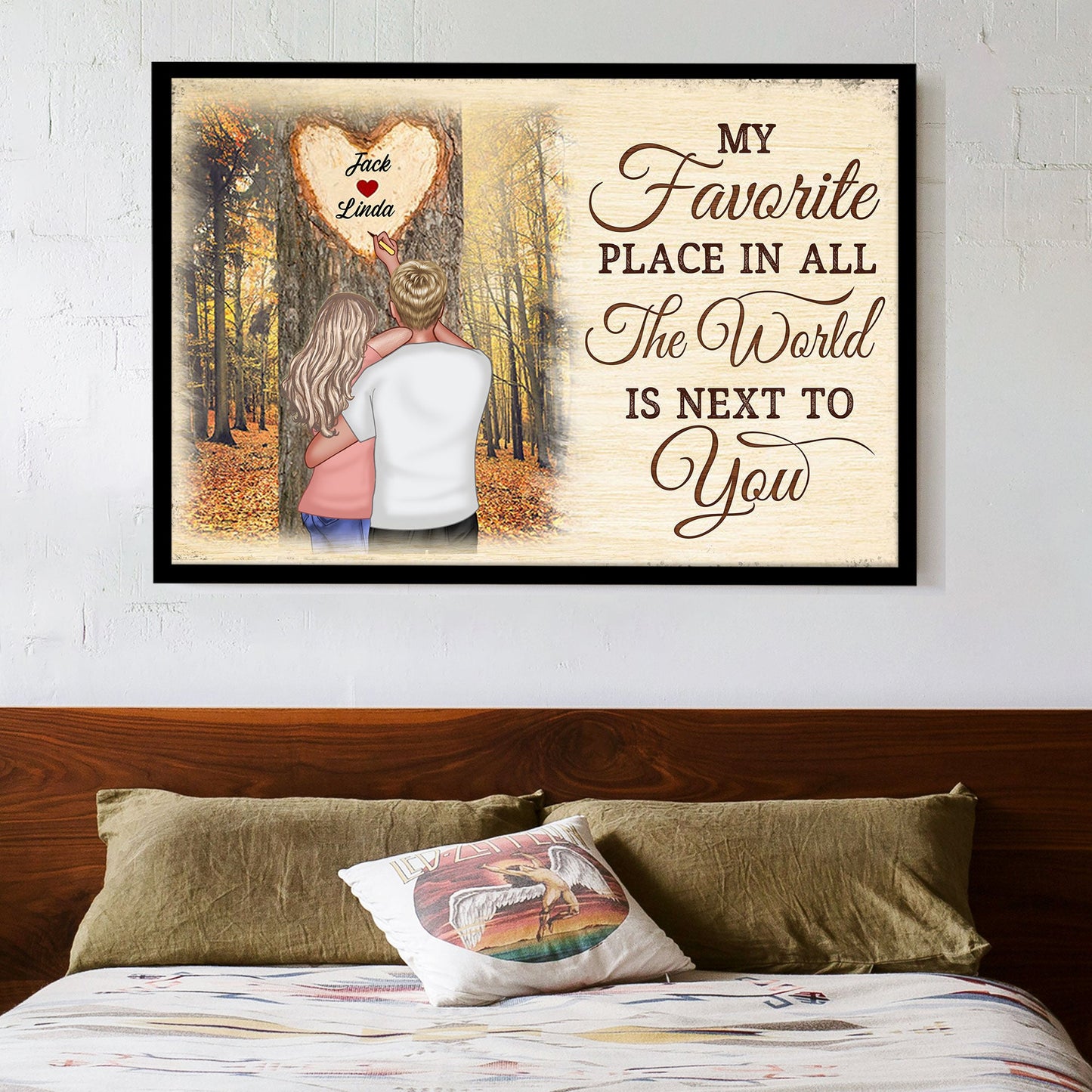 My World Is Complete With You - Romantic Personalized Couple Poster Gift for Him or Her